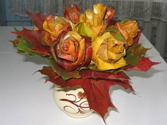 Ideia de decoração de vaso de flores flores de outono para sala de estar