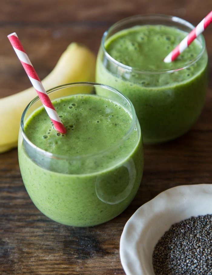 receitas de sementes de chia slimming-spinach-banana-smoothie