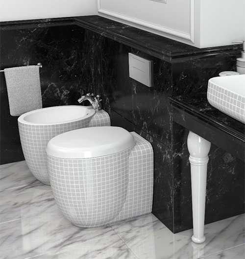 ideias para design de banheiro para mosaico de banheiro elegante