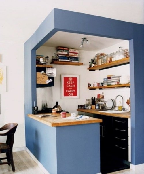 20 ideias criativas pequena caixa de cozinha azul