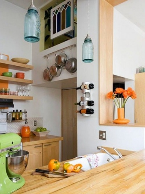 20 ideias criativas pequena cozinha madeira clara
