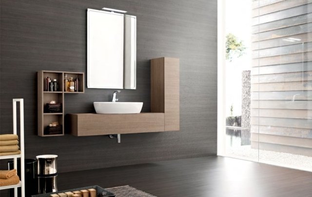 idéias de móveis de banheiro modernos - conjunto WIND - design de madeira