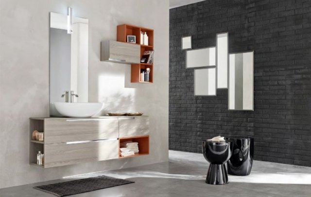 mobília-banheiro-moderna-START-prateleiras-madeira-clara-folheada-laranja