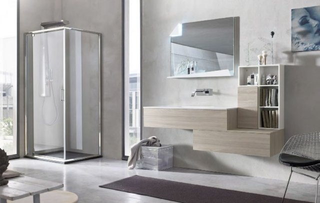 moderno-banheiro-móveis-START-light-wood-white-wall-mirror-lighting