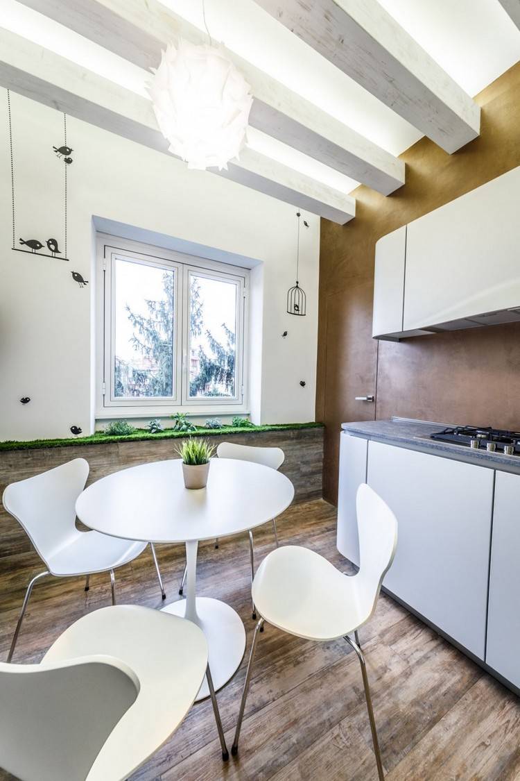 idéias-móveis-modernos-cozinha-estrutura-marrom-pintura-parede-tatuagem-grama-pássaro