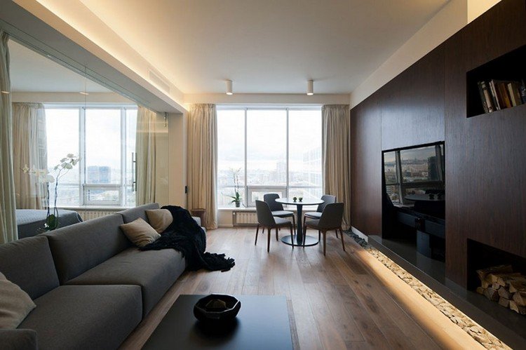 design de interiores-moderno-sala-de-estar-indireto-iluminação-led-parede-teto