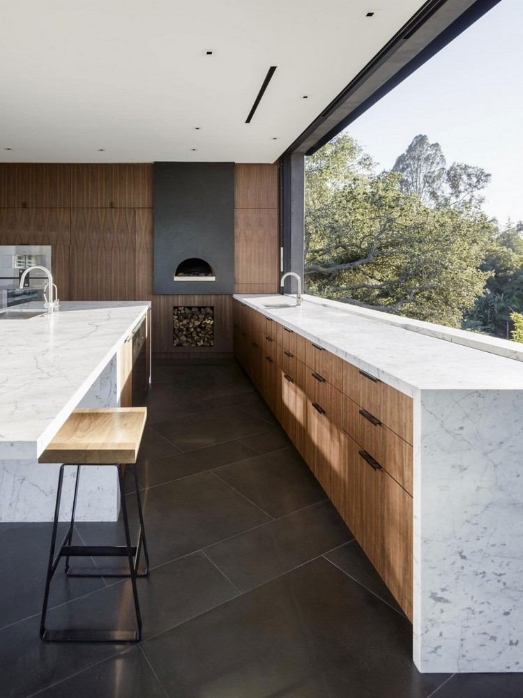 idéias-móveis-modernos-cozinha-piso-ladrilhos-madeira-frentes-bancada-bancada-mármore-visual-preto