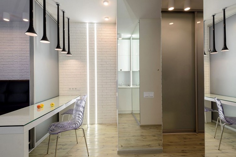 idéias-móveis-modernos-quarto-pequeno-espelho-iluminação-led-cozinha