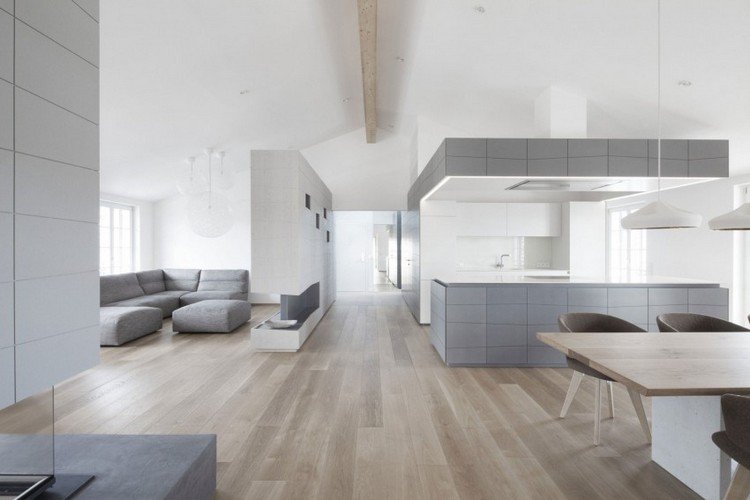 idéias-móveis-modernos-cinza-branco-piso de madeira
