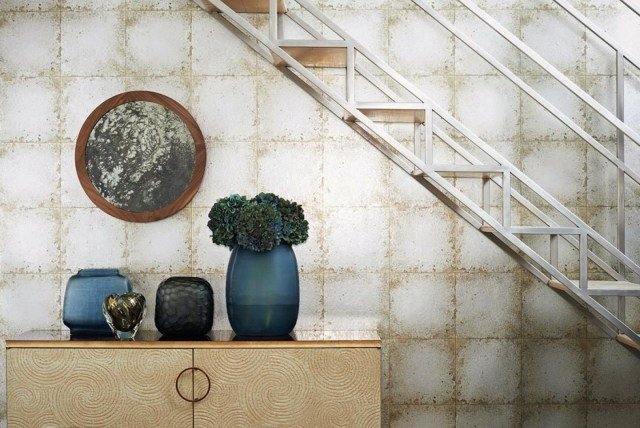 ideias de papel de parede de sala de estar azulejos de design vintage imitação de heilango branco