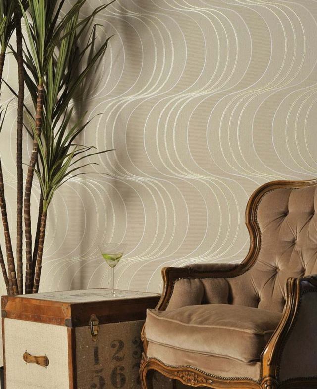 papel de parede da sala de estar bege geeometric simples keiko