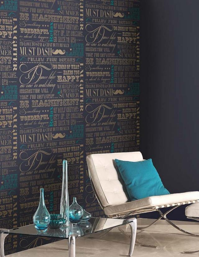 fonte laurito de padrão de sala de estar de papel de parede moderno
