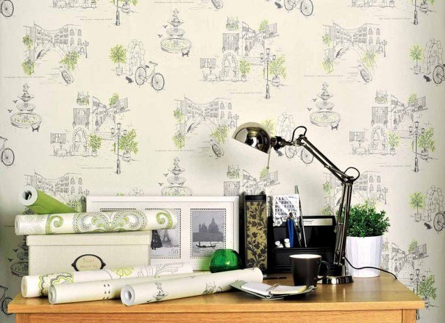 papéis de parede da sala de estar preto branco desenhos da cidade verdes árvores nápoles