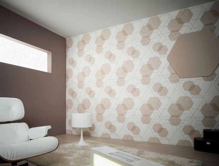 Idéias de papel de parede de sala de estar hexagon-nolan