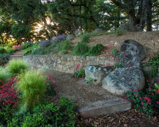 Idéias de construção de paisagem de jardim de alvenaria cubóide de arenito