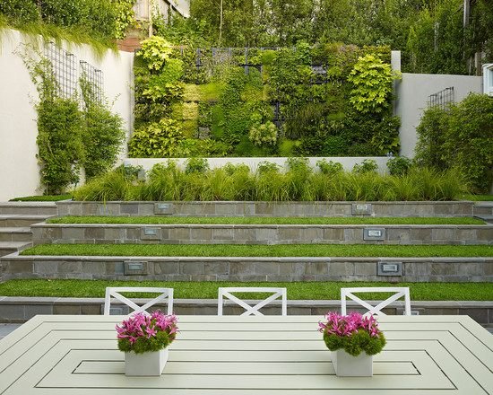 Muros de contenção de horticultura - afiação de terraços - fixação de parede verde vertical
