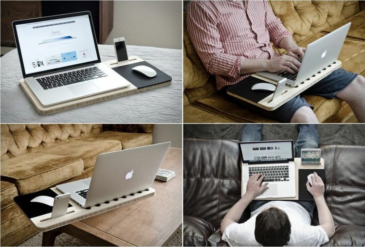Móveis de escritório doméstico - mesa de trabalho - ardósia - bambu - ventilação para laptop