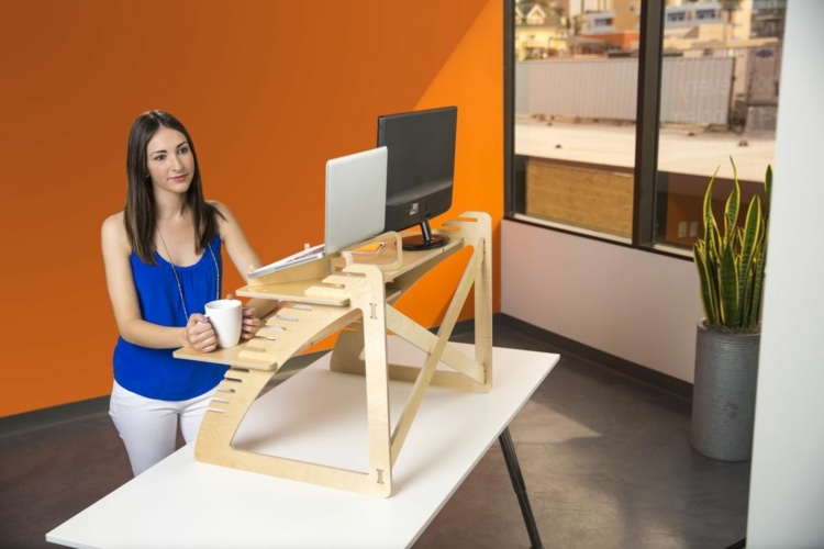 Móveis de escritório doméstico - mesa de trabalho - madeira - pronto para uso em dois níveis