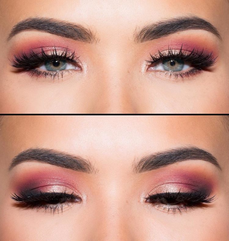 baile-maquiagem-rosa-rosa-realces-olhos azuis