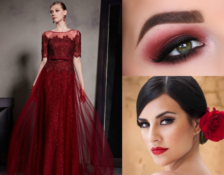 baile-maquiagem-vermelho-vestido-feminino-ideias de maquiagem