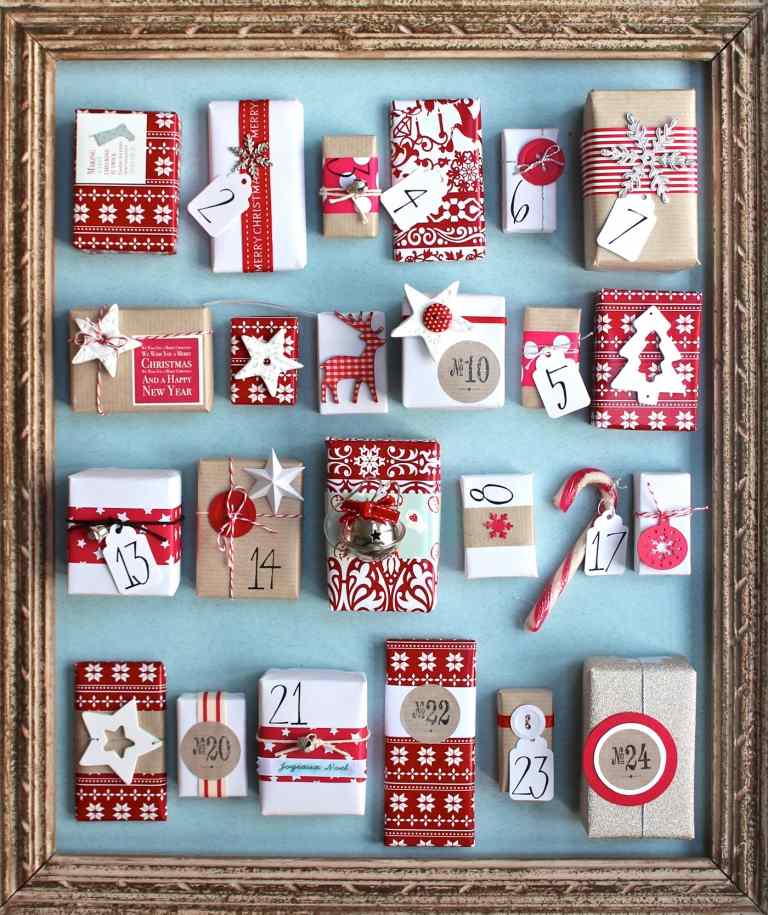 Faça caixas de fósforos do calendário do advento, faça suas próprias decorações de Natal e pendure-as na parede