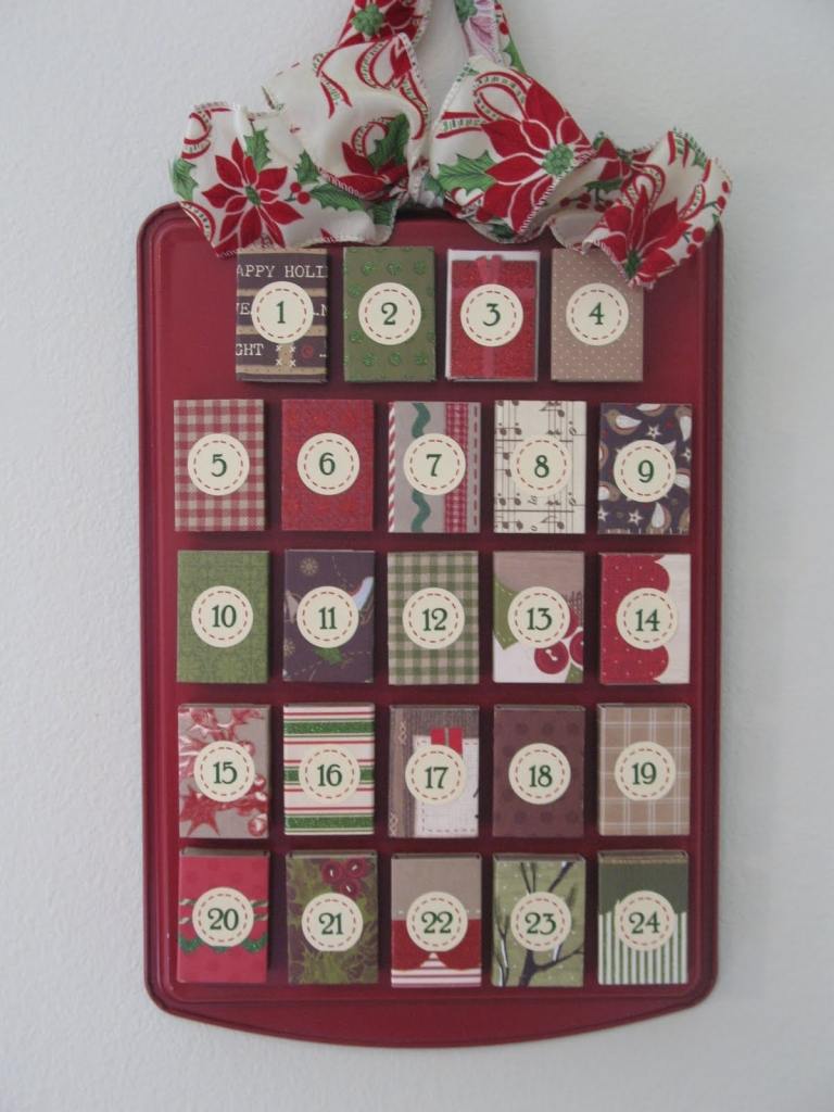 Faça você mesmo calendários do advento para crianças com caixas de fósforos Instruções com papel de embrulho