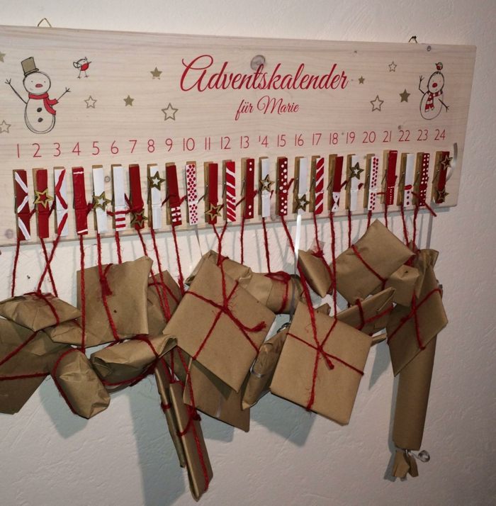 tábua de madeira calendário do advento ideia de presente de prendedores de roupa diy natal