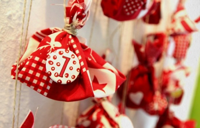 sacolas tinker calendário do advento presente vermelho branco dezembro