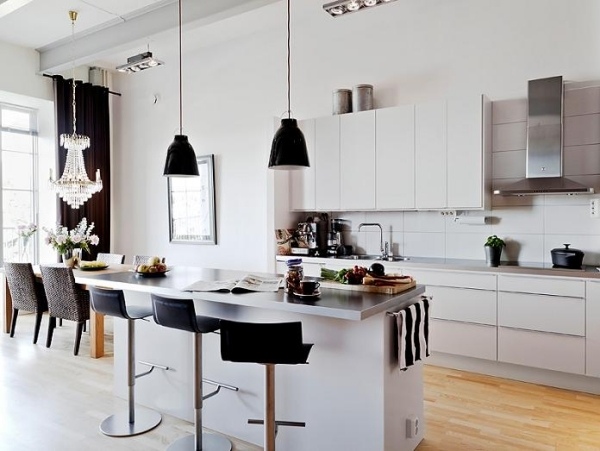 Tendências da cozinha 2013 Design escandinavo ilha de cozinha branca