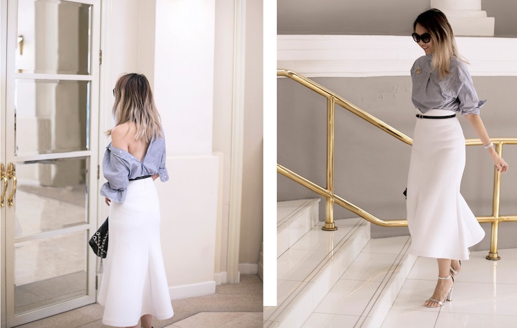 A tendência da moda atual -sinha-camisa-cinza-rocha-branca-elegante