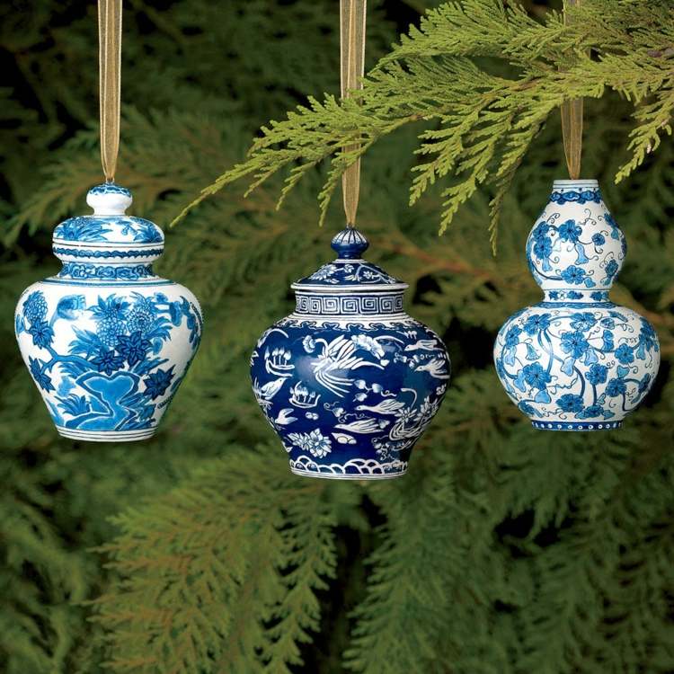 decoração de natal pendentes de decoração de porcelana ideia de árvore de natal