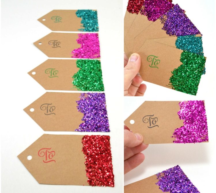 etiquetas de natal deco assinam presentes cintilantes cores coloridas