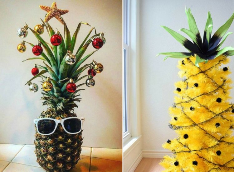 deco natal tendência abacaxi árvore de natal bugigangas árvore artificial amarelo