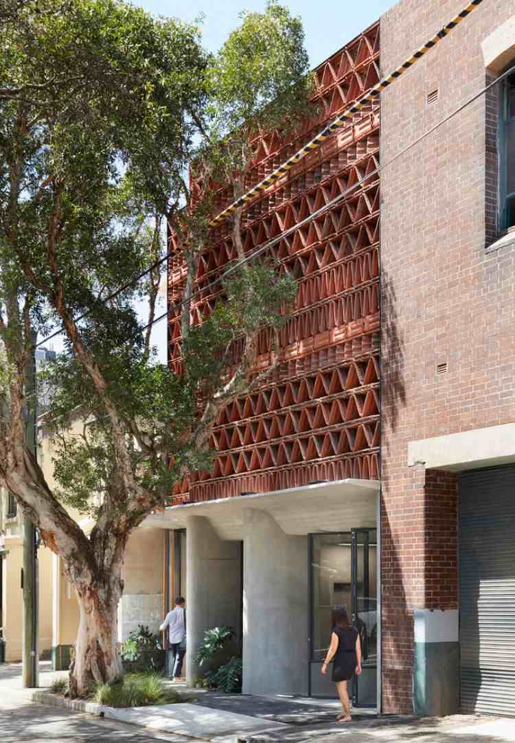 velha telha de telhado reciclagem arquitetura fachada exterior construção projeto prédio de escritórios material de reciclagem austrália
