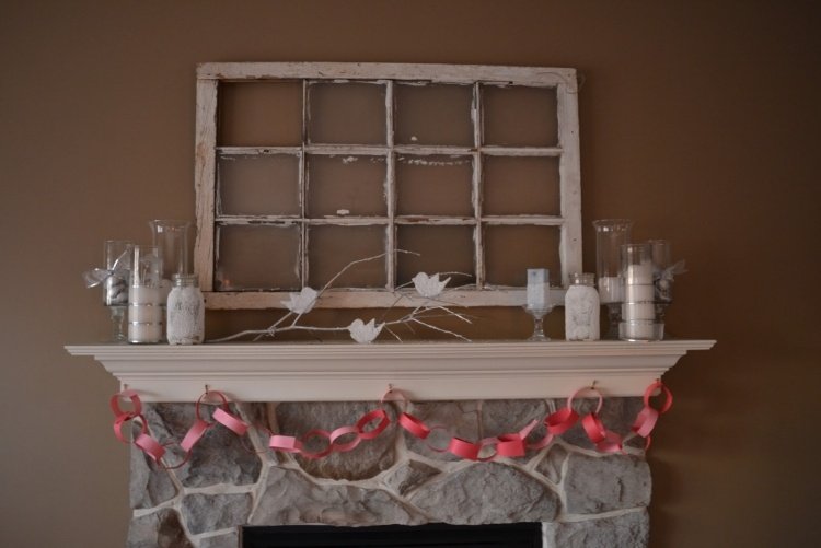 old-window-decoration-chimney-white-lanterns-chain-natural stone-wall-paint-beige