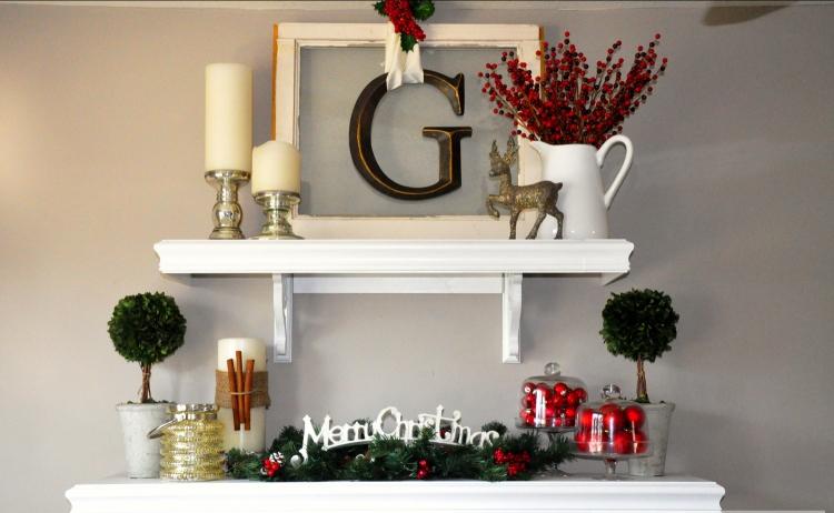 old-window-decoration-christmas-white-monogram-candle holder-candle-shelf