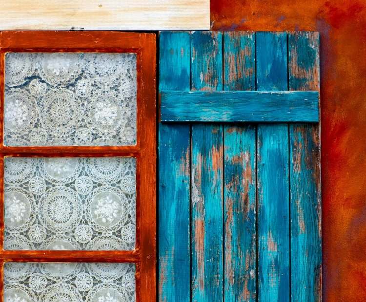 Old window-decoration-red-blue-lace-frame-beautiful-picture-color