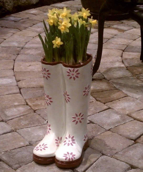 Plantadores - decoração de flores inserir plantas - botas - calçados infantis - reciclar - reciclar
