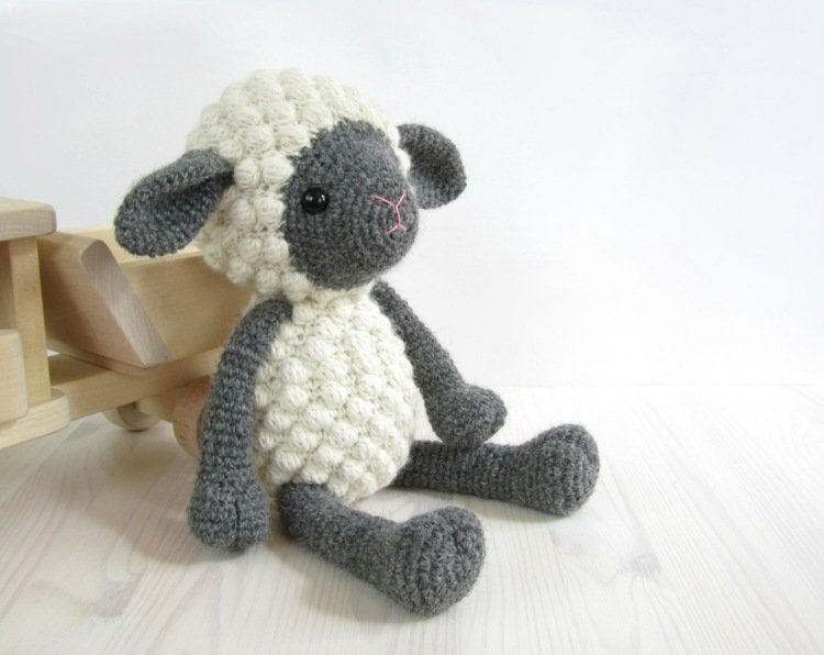 amigurumi crochê ovelha-crianças-brinquedos-faça-você-mesmo