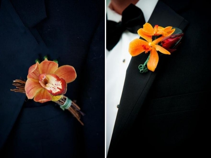 tradicional-boutonniere-orquídea-laranja-noivo-joias-outono-casamento-gravatas-borboleta