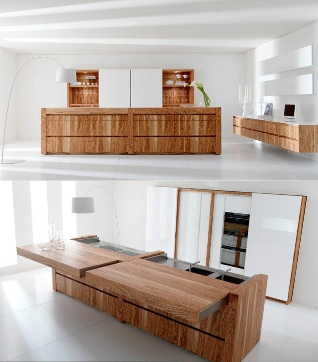 bancada controlável bancada cozinha de madeira móveis embutidos brancos