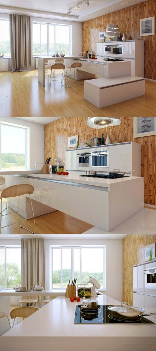 Cozinha moderna e elegante, bancada branca resistente a arranhões