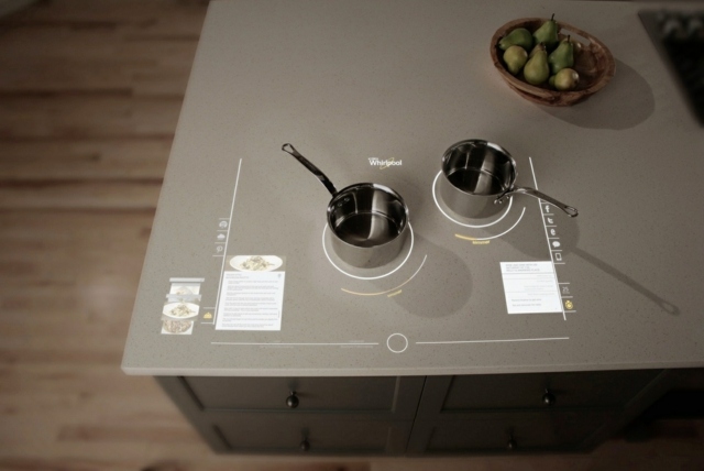 Bancada interativa de hidromassagem para equipamentos de panelas de cozinha