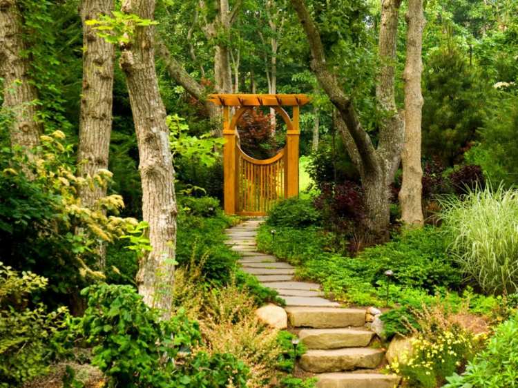 asian-garden-decoration-wooden-gate-garden-stone-path