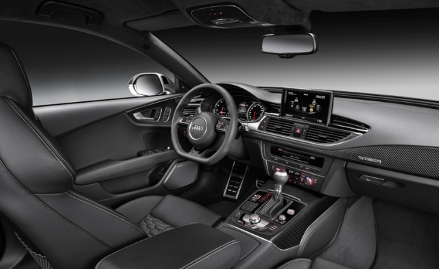 Audi RS7 cupê dentro do painel de controle