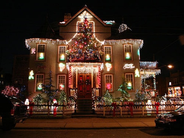 Decoração ao ar livre natal brooklyn enclave italiano americano