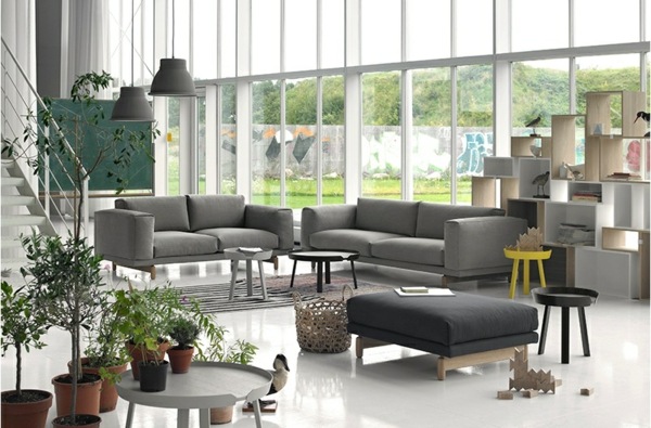 Prateleiras de armazenamento da sala de estar - madeira