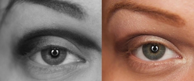 Sugestões para maquiar os olhos - aplicar sombras escuras sob os olhos