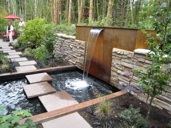 projeto da cachoeira projeto do pátio do jardim com avaliação