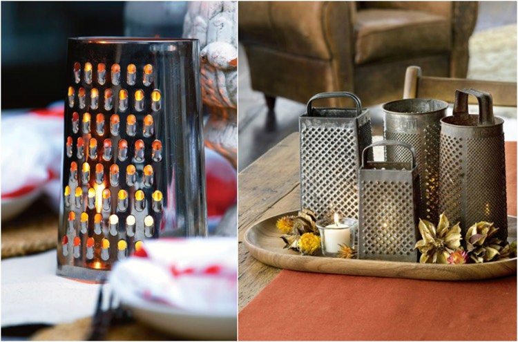 Faça você mesmo as decorações do jardim, decorações de mesa - luzes de chá - arranjo